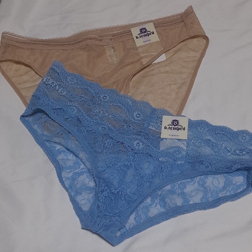 B.Tempt'd Bikini Undies in Blue and Tan